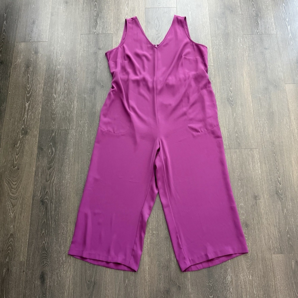 J Jill Wearever Collection Sleeveless Jumpsuit 2XL Fuschia Wide Leg Boho Resort